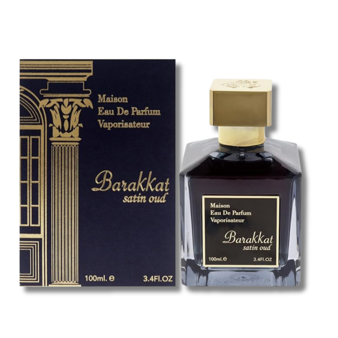 Barakkat Satin Oud Fragrance World inspired dupe by Satin Oud by Maison Francis Kurkdijan Missluxurious