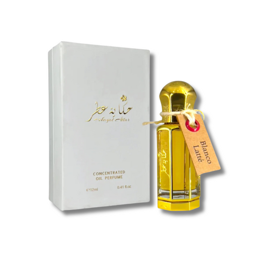 Blanco Latte Hekkayat Attar perfume oil inspiration dupe Bianco latte oil Missluxurious